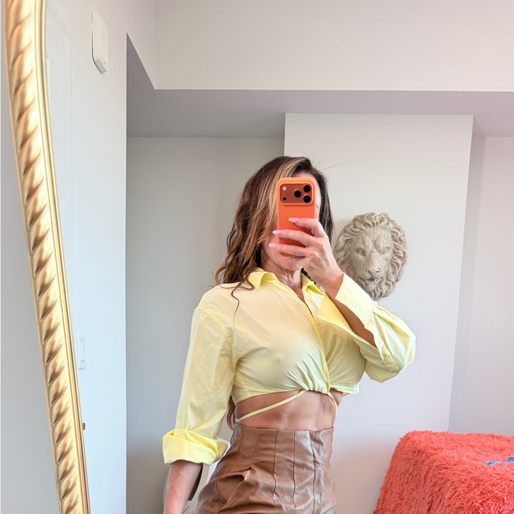 Zara Yellow Cropped Top